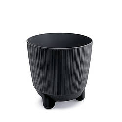Горщик для квітів пластиковий Prosperplast Руфо N 17*17м 2.5л антрацит DRF170N-S433