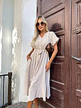 Бежева літня сукня міді на кулісці з американського крепу, фото 5