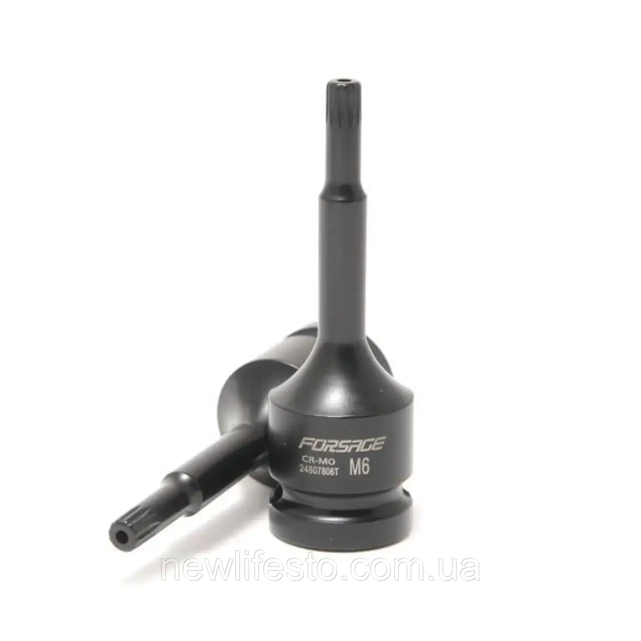 Головка 1/2" з насадкою Spline M6 з отвором ударна