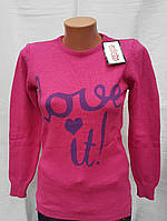 В'язаний светр для дівчаток 116,122,128,134,140 зросту LOVE IT