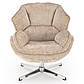 Стильне поворотне крісло Guido бежеве з оббивкою з тканини в спальню, фото 6