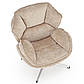 Стильне поворотне крісло Guido бежеве з оббивкою з тканини в спальню, фото 7