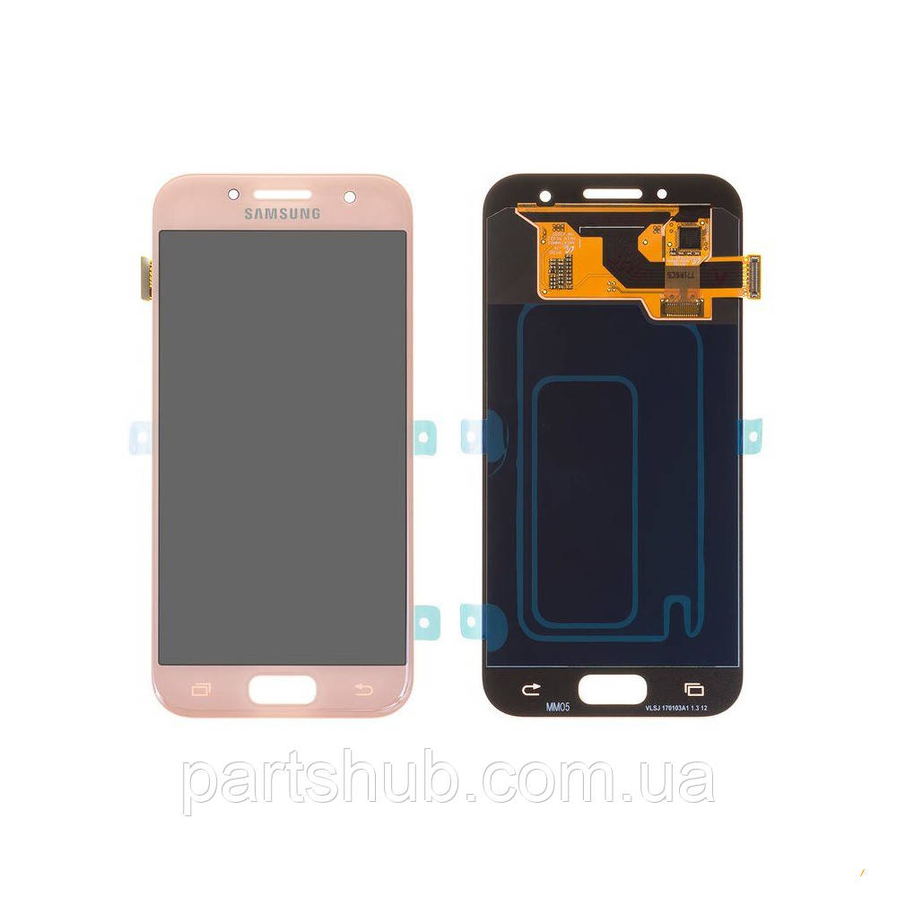Дисплей Samsung Galaxy A3 2017 A320F з тачскріном рожевий OLED, фото 1