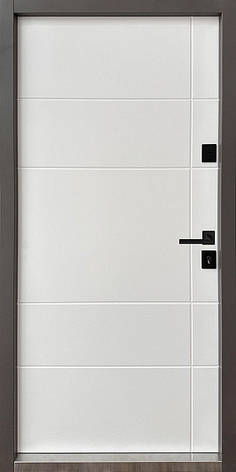 Вхідні двері Magda Тип 4.0.1904.1/146 вулиця Сірий (R021)+Дуб золотий/Емаль біла, фото 2