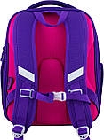 Комплект 3в1: портфель Winner One + мішок + пенал для дівчинки в школу на перший клас/ Шкільний фіолетовий рюкзак ранець з совою, фото 3