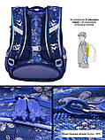 Шкільний ортопедичний рюкзак для дівчинки + мішок для взуття SkyName синій з котиком +пенал у ПОДАРУНОК/ Портфель в школу 1-4 клас, фото 10
