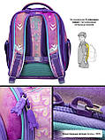 Рюкзак шкільний каркасний для дівчаток SkyName з ортопедичною спинкою/ Дівчачій портфель фіолетовий з єдинорогом в школу 1-2 клас, фото 6