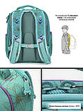 Каркасний шкільний рюкзак SkyName для дівчаток 1-2 клас/ Ортопедичний бірюзовий портфель з єдинорогом для першокласників в школу, фото 7