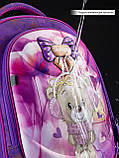 Каркасний шкільний рюкзак ранець SkyName для першого класу дівчаткам + ПОДАРУНОК/ Портфель в школу фіолетовий з ведмедиком, фото 9