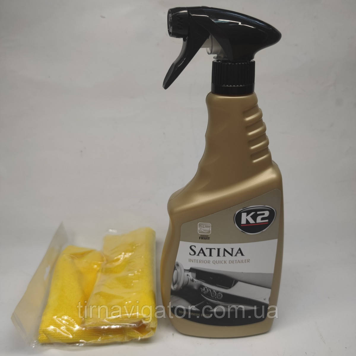 Очисник пластику K2 SATINA 770ml + мікрофібра 40х40см