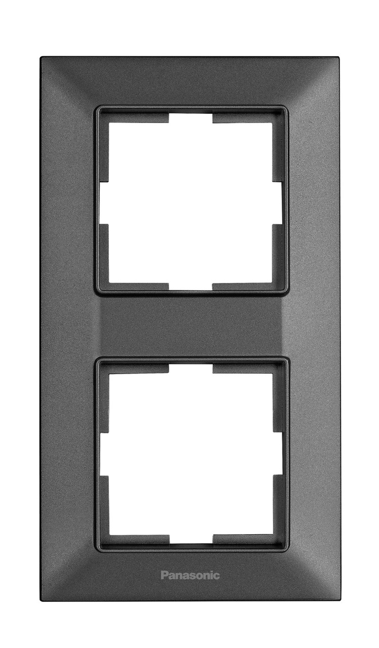 Рамка для розеток вертикальна Panasonic Arkedia Slim 2 пости димчаста, фото 1