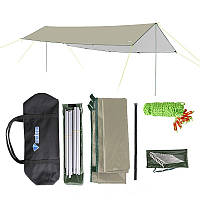 Тент туристичний із стійками Водонепроникний S Bluefield 3Х5 метра Світлий хакі (55-050465)