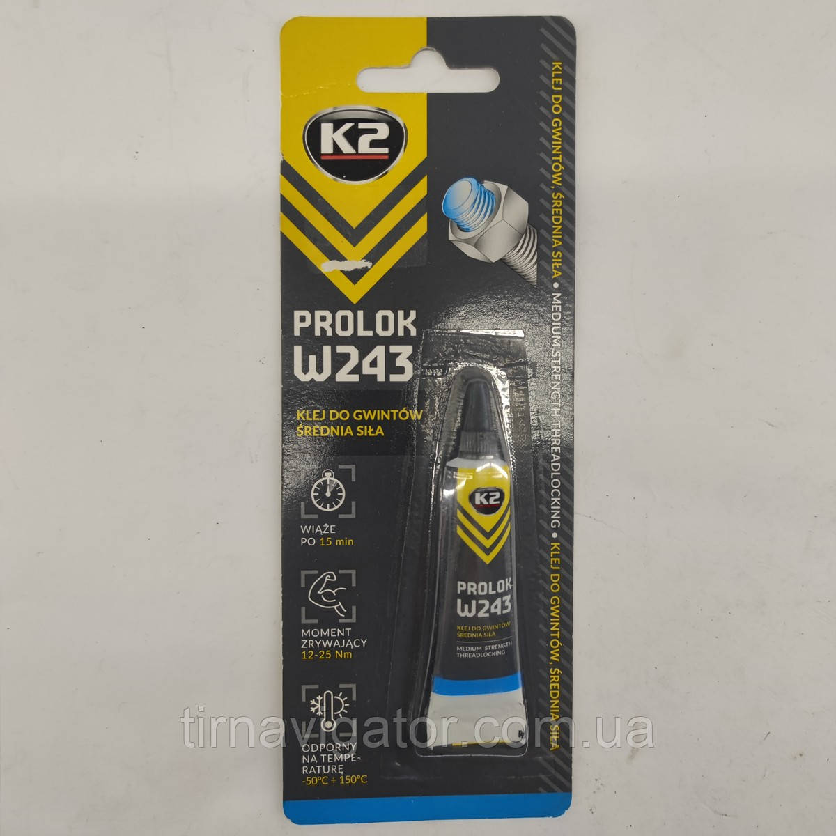 Фіксатор різьби K2 BOBD PROLOK W243 Blue 6ml (medium)