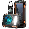 Портативний зарядний Power Bank Solar with LED light 20000mAh PN-W20S IPX4 2xUSB/Type-C 18W/3A PD/QC Qi
