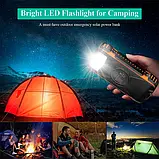 Портативний зарядний Power Bank Solar with LED light 20000mAh PN-W20S IPX4 2xUSB/Type-C 18W/3A PD/QC Qi, фото 5