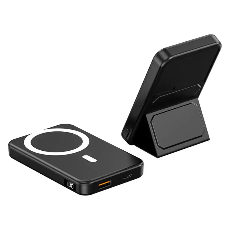 Зовнішній акумулятор накладний MagSafe Power Bank with stand 10000mAh A27-1 |Qi, 1Type-C, 20.0W| Black