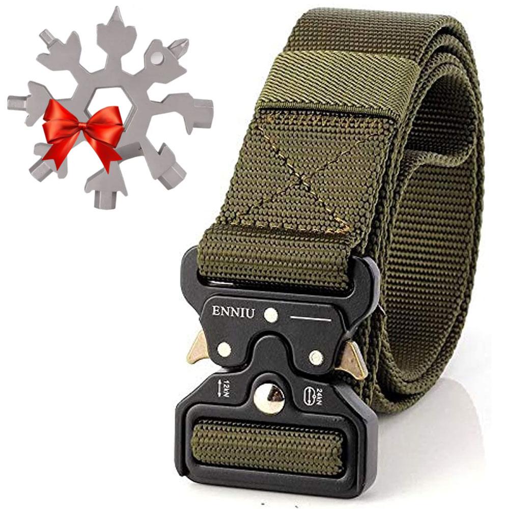 Тактичний ремінь Tactical Belt + Подарунок Мультитул Сніжинка / Армійський ремінь з пряжкою Cobra 125 см