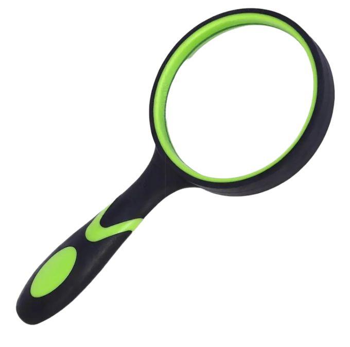 Лупа 65мм двокольорова 99165 (зб. 6-кратне) прогумований пластик, лупа для читання, лупа для рукоділля