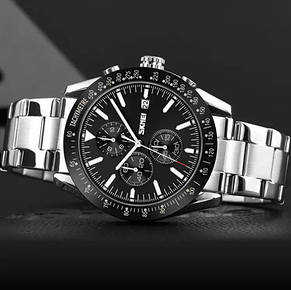 Годинник наручний SKMEI 9253SIBK, silver black, фото 4