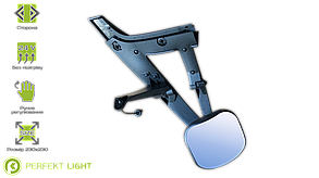 Дзеркало переднє (рампове) р/керування без підігріву Mercedes ACTROS MP2/MP3 e-mark ZL01-50-038-1