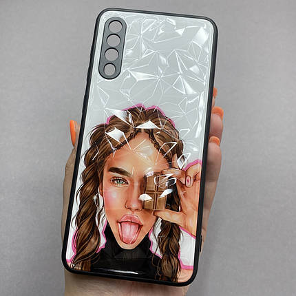 Чохол для Samsung Galaxy A50s Ladies з дівчинкою з шоколадкою чохол на телефон самсунг а50с, фото 1