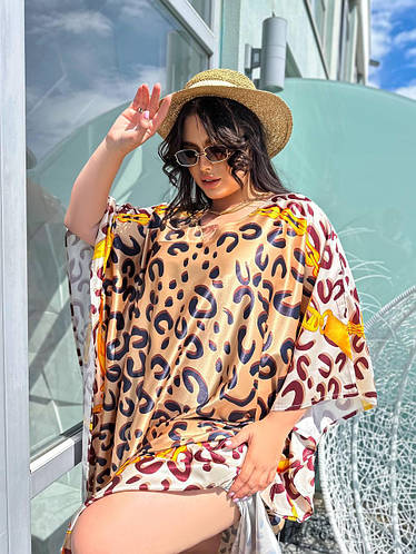 Модная женская одежда на лето. Леопардовые туники. Туника размер ...