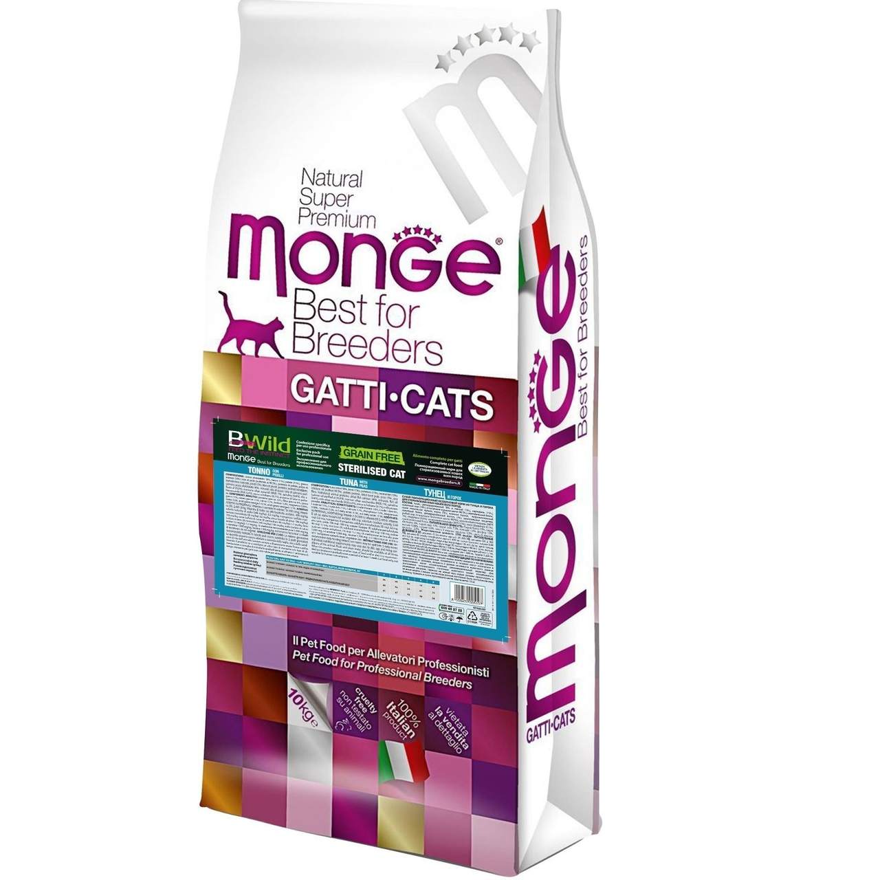Сухий корм для кішок Monge Cat Bwild Grain Free Sterilised Тунець 10 кг, фото 1