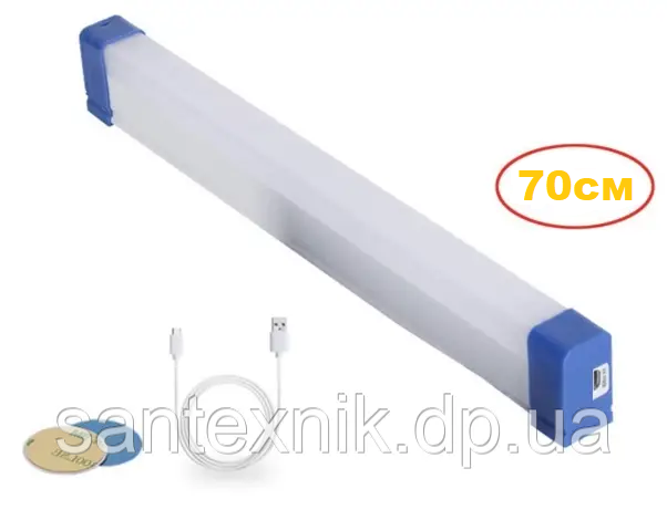 LED-лампа акумуляторна на магнітах + USB TUBE 70 см Т570, фото 1