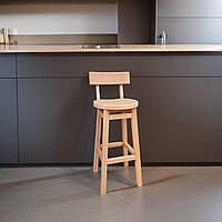 Високий стілець табурет Дублін зі спинкою з дерева для барів кафе балконів власне виробництво 75 см