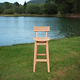 Високий стілець табурет Дублін зі спинкою з дерева для барів кафе балконів власне виробництво 75 см, фото 5