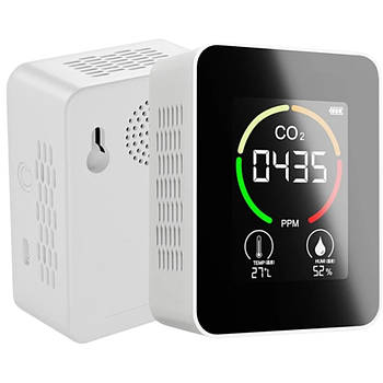 Вимірювач якості повітря 3в1, від USB, Білий / Аналізатор повітря з датчиком CO2 / Датчик вуглекислого газу