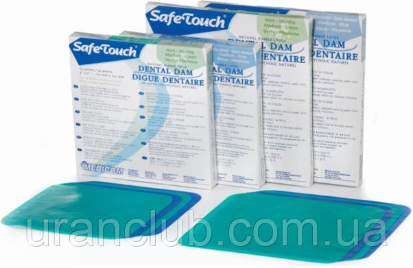 Хустки для коффердама Medicom SafeTouch 36 шт./уп. ТОНКІ 152 мм х152 мм медиком сейф точ сайф точ