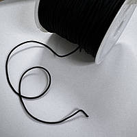 Резинка-шнур, товщина 1мм, колір Чорний, 1 м