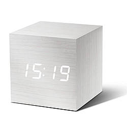 Смарт-будильник на акумуляторі Gingko WOODEN CUBE, білий
