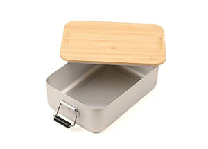 Ланч-бокс Troika з засувкою, алюміній та бамбукова кришка