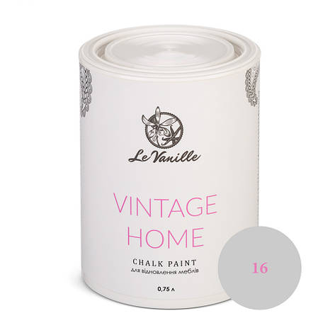 Крейдяна фарба Le Vanille Vintage Home chalk paint 0,75 л, Світло попелястий (Колір 16), фото 1