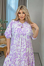 Літнє красиве плаття з короткими рукавами із софту розміри батал, фото 3