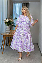 Літнє красиве плаття з короткими рукавами із софту розміри батал, фото 2