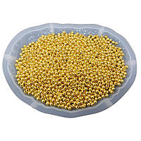 Намистини 4 мм колір золото1450 штук вага 50 г  намистини для рукоділля
