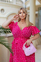 Літнє красиве плаття з короткими рукавами із софту розміри батал, фото 3