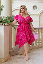 Літнє красиве плаття з короткими рукавами із софту розміри батал, фото 2