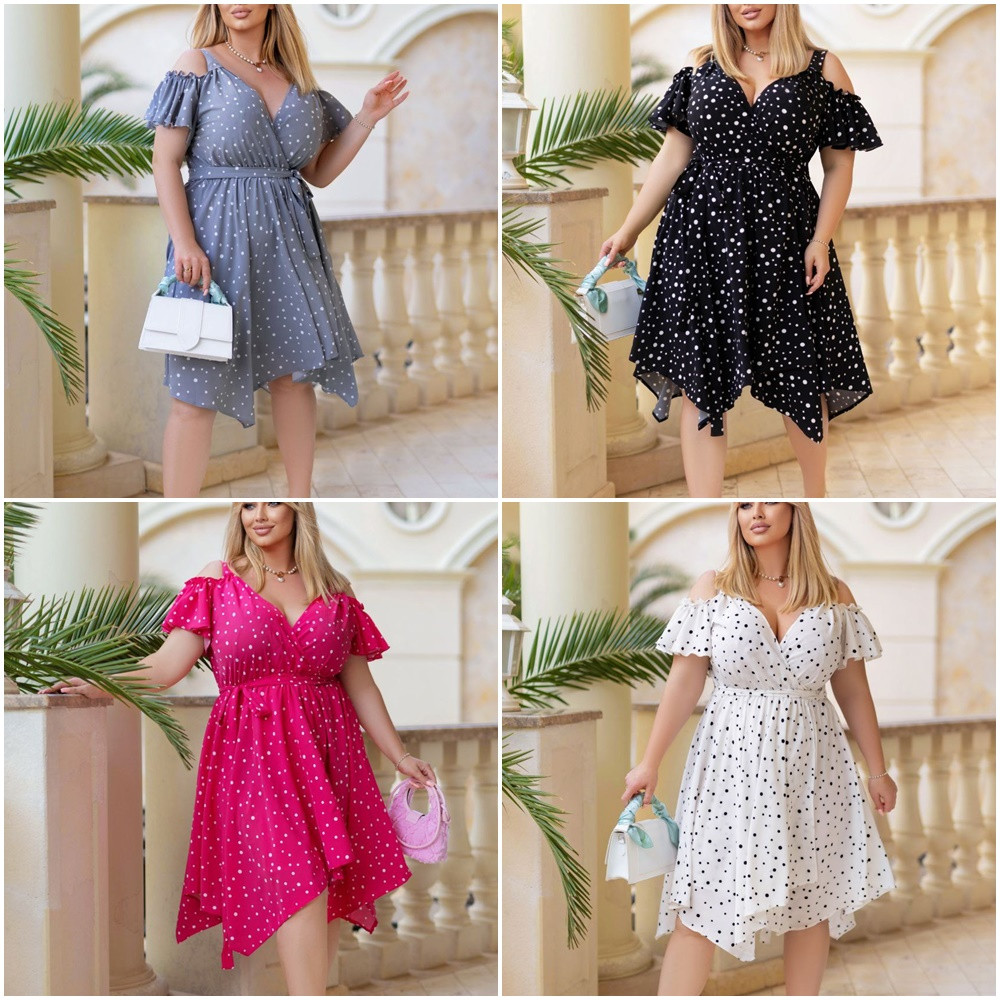 Літнє красиве плаття з короткими рукавами із софту розміри батал