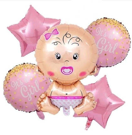 Набір із кульок на виписку Дівчинки | It's a girl, фото 1