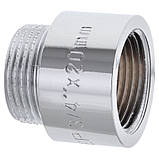 Подовжувач 3/4"вн-3/4"зв 20 мм (2 см) хромована латунь, фото 2