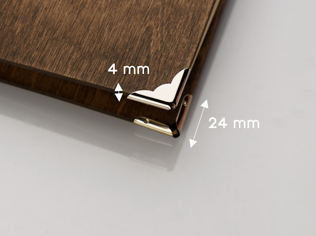 Куточок для папок меню. Колір "нікель". 24х4мм, фото 1