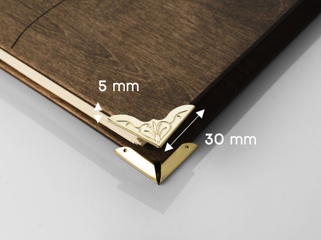 Куточок для папок меню. Колір "золото". 30х30х5мм, фото 1