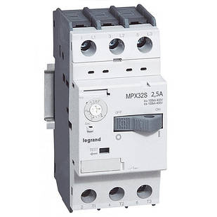 Автоматичний вимикач з термомагнітним розчіплювачем для захисту двигунів 1.6-2.5А 100кА Legrand MPX3 32S