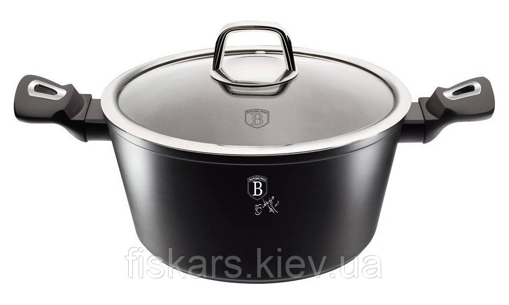Каструля з кришкою 2,5 л Berlinger Haus Black Silver Line Collection (BH-1851)