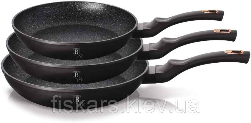 Набір сковородок із 3 предметів Berlinger Haus Black Rose Collection (BH-6158)