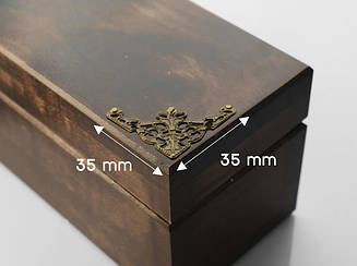 Куточок тонкий накладний. стара латунь 35х35мм